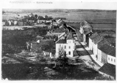 Luftbild Hindenburgstr mit altem Postamt